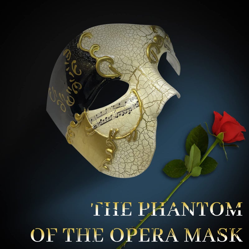 IncreDecor Masquerade Mask for Men Phantom of The Opera Mask Half Face with Bowtie, Venetian Masks for Halloween Party (Black) - Image 5