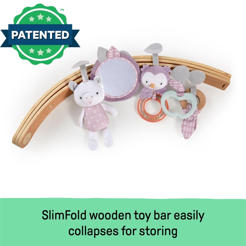 Ingenuity Cozy Spot Reversible Duvet Activity Gym & Play Mat with Wooden-Toy-bar - Calla (Pink), Newborn and up - Image 5