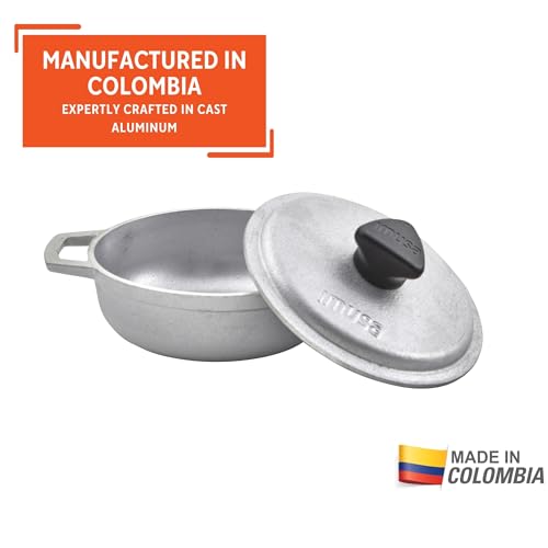 IMUSA 0.5Qt Mini Cast Aluminum Traditional Caldero Set with Lid,Silver - Image 4