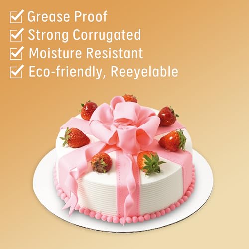 Yeplan 25 Packs White Cake Boards,Cake Boards 10 inch Round,Food-graded Corrugated Cardboard Cake Rounds,Waterproof and Oil-proof Cake Plate for Cake DIY,Dessert and Crafts Display - Image 3