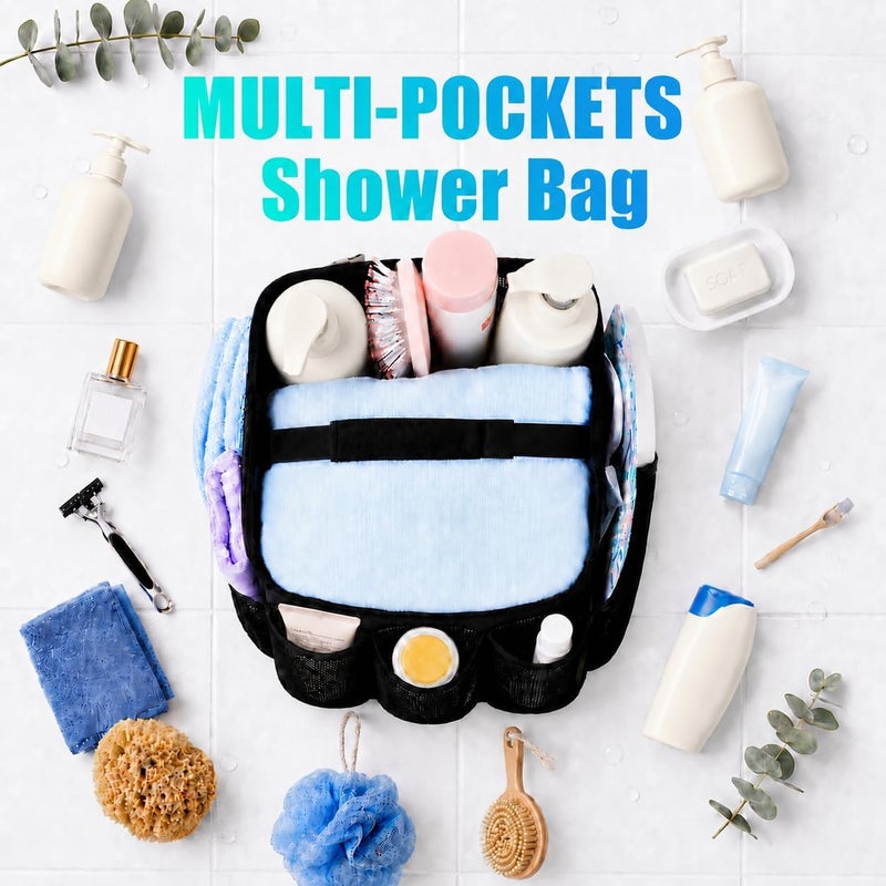 Attmu Mesh Shower Caddy Portable for College Dorm Room Essentials with 8 Pockets, Hanging Shower Caddy Dorm Basket, Quick Dry Shower Bag for Bathroom - Image 4