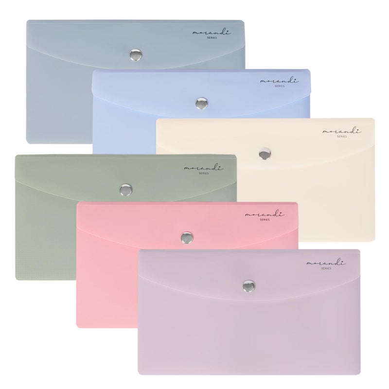 H4D Budget Envelopes for Cash System, Bill Bags, Small Plastic Receipt Holder Organizer, Pastel Colors, 9x5 Inch, 6 Pack - Image 1