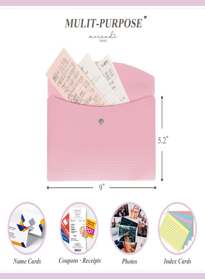 H4D Budget Envelopes for Cash System, Bill Bags, Small Plastic Receipt Holder Organizer, Pastel Colors, 9x5 Inch, 6 Pack - Image 2