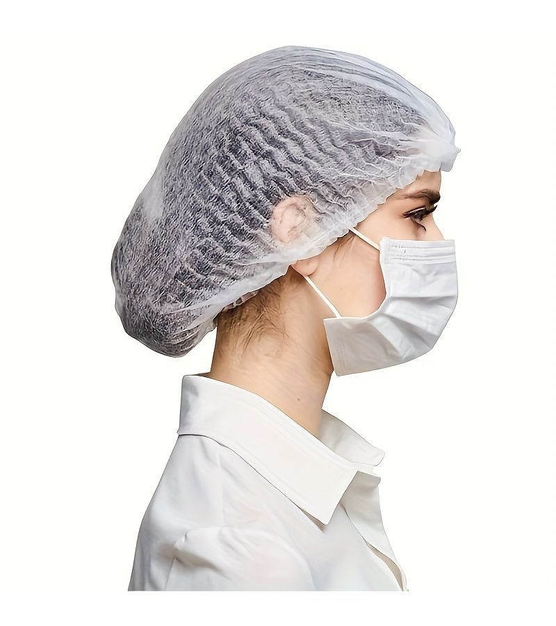 199Pcs 21 Inch White Disposable Restaurant Caps Hygienic Sweat Proof - Image 3