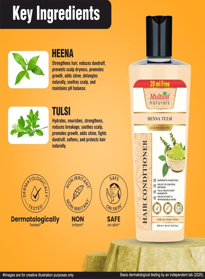 Multani شامبو وبلسم مولتاني ناتشورالز بالحناء والريحان ٢٧٠ مل | عناية أيورفيدية بالشعر لشعر أكثر نعومة وكثافة | يساعد على التحكم في التجعد والقشرة | خالٍ من كبريتات لوريل الصوديوم والبارابين | مُختَبَر من قِبَل أطباء الجلدية - Image 3