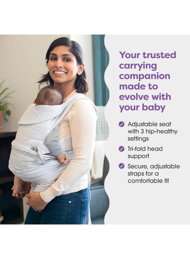 Boppy ComfyGrow Baby Carrier, 7-35lbs, Dove Gray, Newborn to Toddler with 3 Carrying Positions, 3-Stage Adjustable Seat and Head Support, Cotton Fabric - Image 1