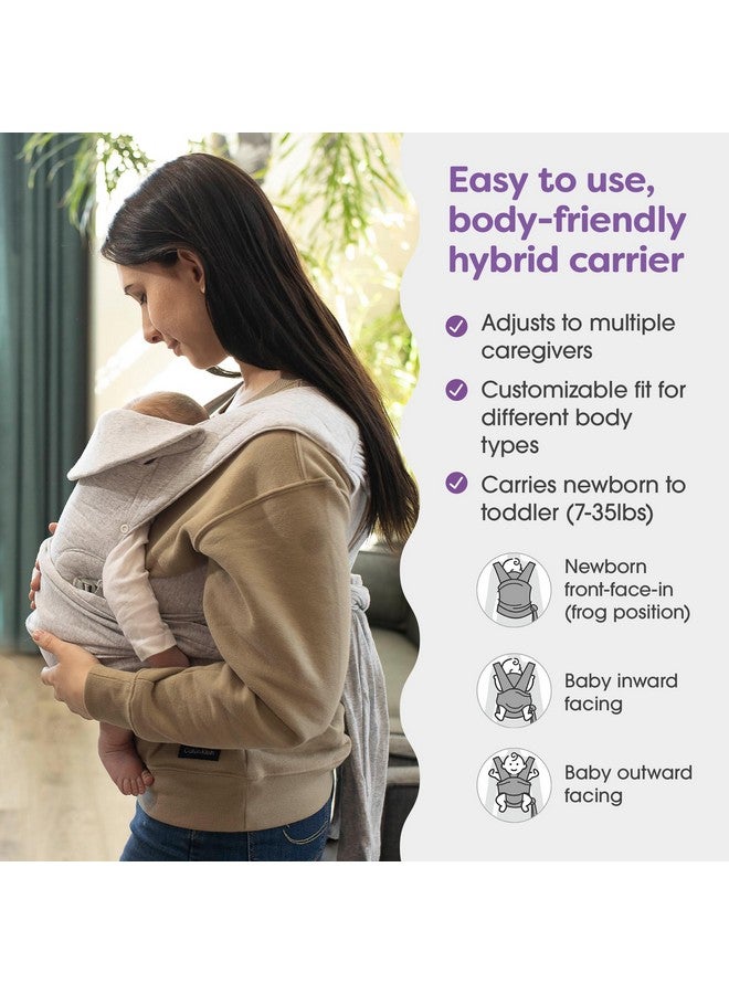 Boppy ComfyGrow Baby Carrier, 7-35lbs, Dove Gray, Newborn to Toddler with 3 Carrying Positions, 3-Stage Adjustable Seat and Head Support, Cotton Fabric - Image 2
