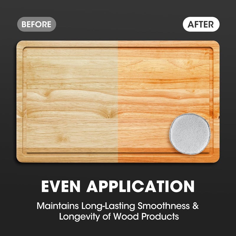 NiHome 5-Inch Wood Conditioner, Wax & Oil Applicator 4-Pack, Reusable Microfiber & Sponge Pads for Scratch-Free Cutting Board Maintenance & Versatile Home Polishing, Machine Washable for Long-Term Use - Image 5