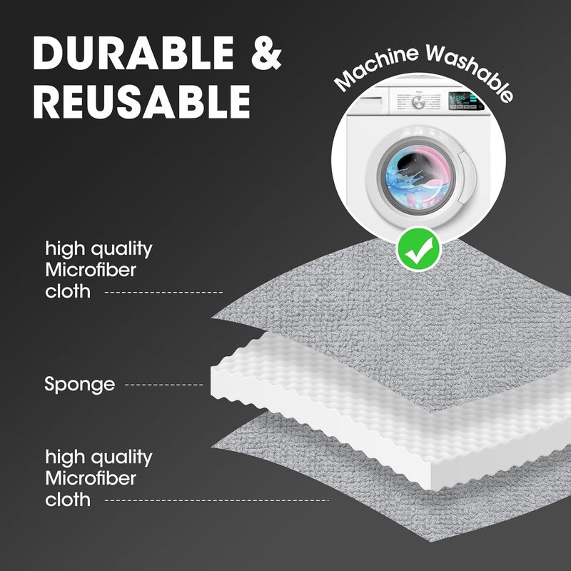NiHome 5-Inch Wood Conditioner, Wax & Oil Applicator 4-Pack, Reusable Microfiber & Sponge Pads for Scratch-Free Cutting Board Maintenance & Versatile Home Polishing, Machine Washable for Long-Term Use - Image 4