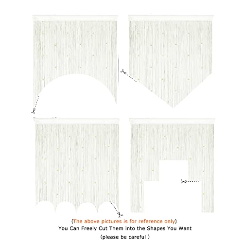 YaoYue Beaded Curtain Door String Curtains for Doorways Tassels Beads Hanging Fringe Hippie Window Hallway Entrance Wall Closet Bedroom Privacy Decor (Ivory, 39" W x 79" L (Pack of 1)) - Image 5