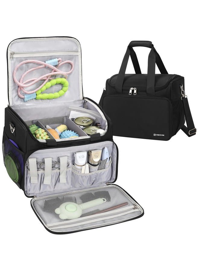 TANTO Professional Dog Travel Tote Bag - Pet Grooming Bag with Compartments - Dog Grooming Vacuum Organizer Storage Bag Extra Large Groomer's Tool kit Bag for Supplies - for Dogs, Cat & Pet Groomers( Black) - Image 1