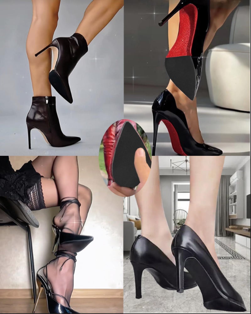 CZBYXA12 Black Shoe Sole Protector,Anti Slip Shoe Grips on Bottom of Shoes - Bottom Protector - Sole Guard - Non-Slip Shoe Pads for High Heels (6"x4",Black-2Pairs) - Image 4