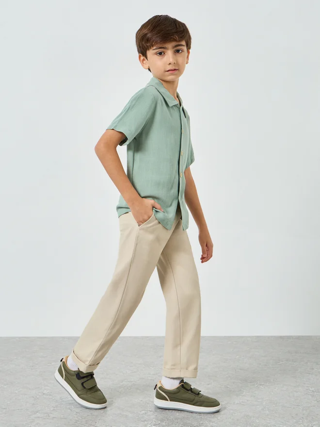 ستايلي Styli Boys Beige Cotton Drawstring Pants