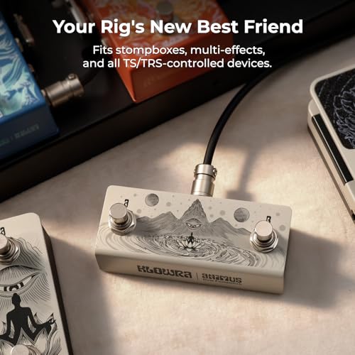 Klowra Animus Dual Momentary Footswitch Controller for Guitar Pedals, 1×TRS&2×TS Outputs to Control Up to 3 Pedals, Passive TRS A/B Mapping Switch, Includes TRS Cable(Animus Khaki) - Image 4