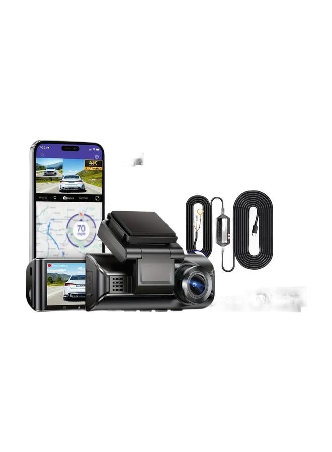 AZDOME M550 Pro 4K+1K Dash Cam with Rear Camera Holder 5Ghz WiFi GPS 150FOV 24H Parking Monitor Car DVR 2-Channel Route Tracking & HT03 Type-C Hardwire Kit for Dash Cams, 24-Hour Parking Mode, 12V-24V to 5V/2.5A, Low-Voltage & Multi-Circuit Protection, 3.5m Cable with Fuse Bundle - Image 1