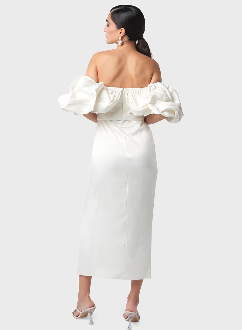 Threadz by Ajooni Ruffled Sleeve Midi Dress  - Image 2