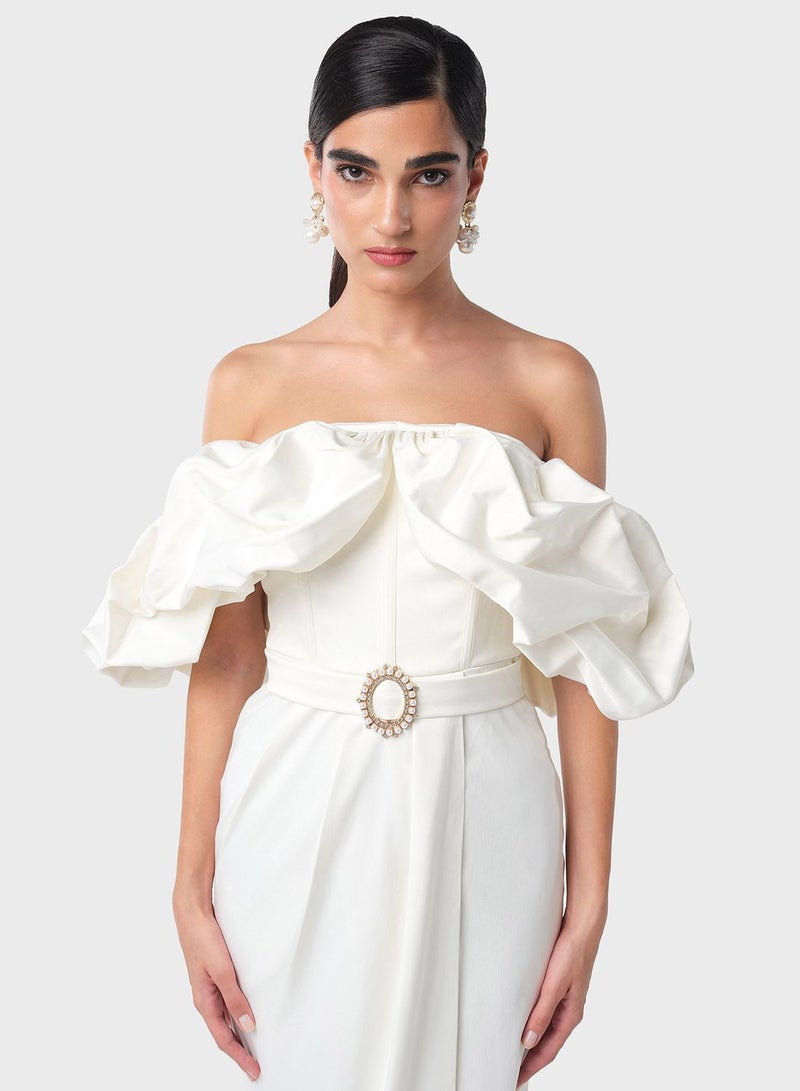 Threadz by Ajooni Ruffled Sleeve Midi Dress  - Image 3