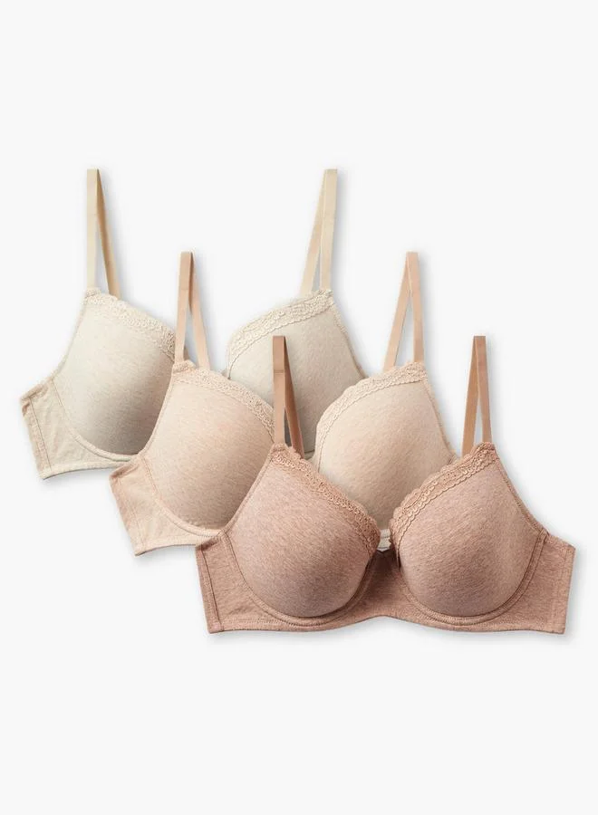 سبلاش فيڤ 3 Pack Demi Bra Lace Trim