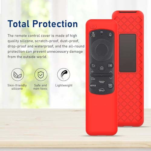 RAYA Silicone Cover for Samsung Solar Cell Remote TM2360E Protective Case with Loop BN59-01432A [ Fit for Samsung Crystal 4K Vivid Series/Dynamic Series/Crystal Vision 4K Series ] (Red) - Image 3