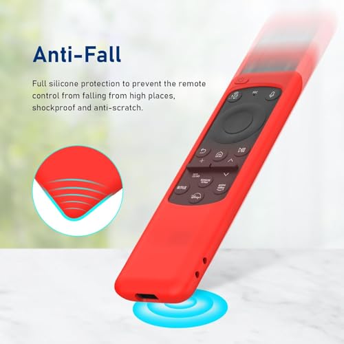 RAYA Silicone Cover for Samsung Solar Cell Remote TM2360E Protective Case with Loop BN59-01432A [ Fit for Samsung Crystal 4K Vivid Series/Dynamic Series/Crystal Vision 4K Series ] (Red) - Image 5