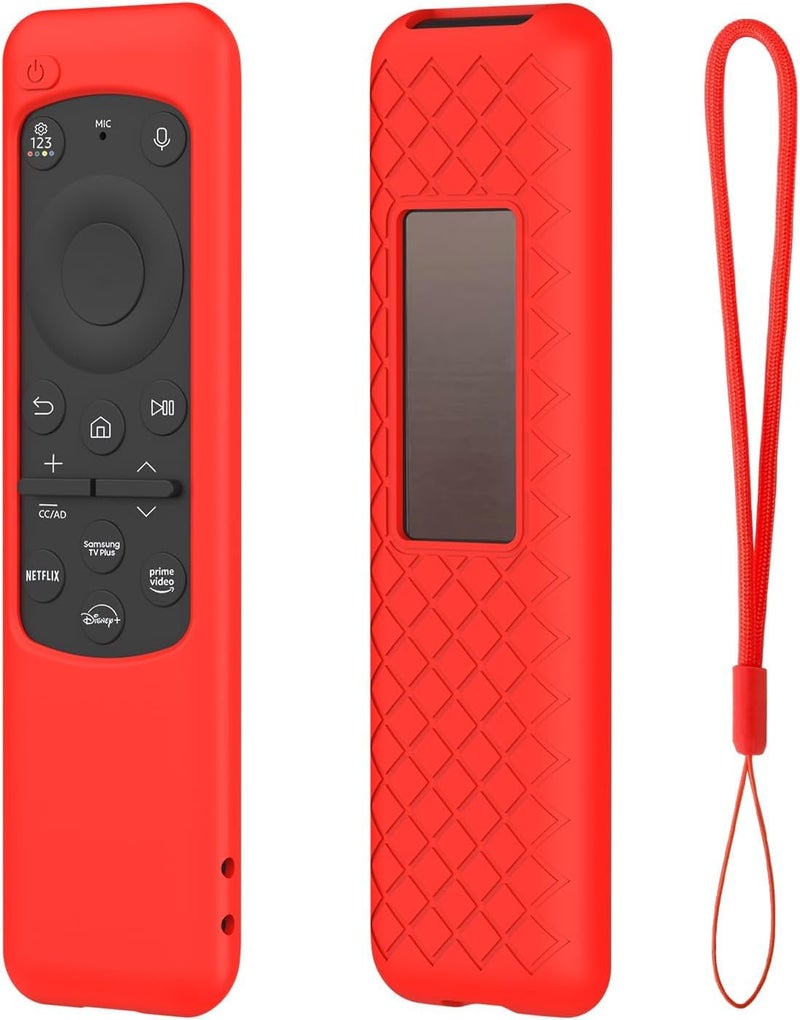 RAYA Silicone Cover for Samsung Solar Cell Remote TM2360E Protective Case with Loop BN59-01432A [ Fit for Samsung Crystal 4K Vivid Series/Dynamic Series/Crystal Vision 4K Series ] (Red) - Image 1