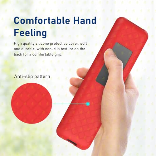 RAYA Silicone Cover for Samsung Solar Cell Remote TM2360E Protective Case with Loop BN59-01432A [ Fit for Samsung Crystal 4K Vivid Series/Dynamic Series/Crystal Vision 4K Series ] (Red) - Image 4