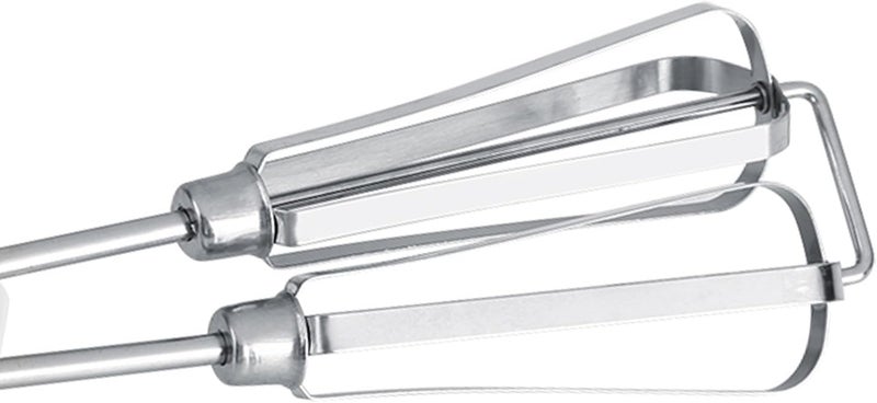 Ejoyous Egg Beater Hand Crank, Stainless Steel Manual Egg Whisk Mixer Handheld Rotary Hand Whip Kitchen Cooking Tool for Whisking Frothing Mixing (White) - Image 2