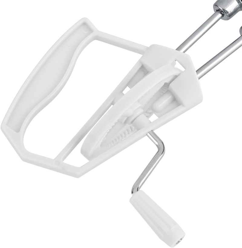 Ejoyous Egg Beater Hand Crank, Stainless Steel Manual Egg Whisk Mixer Handheld Rotary Hand Whip Kitchen Cooking Tool for Whisking Frothing Mixing (White) - Image 3