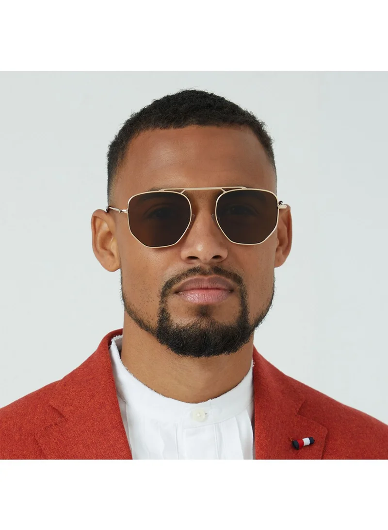 Blackout BlackOut by eyewa THEO Unisex Sunglasses, Gold/Brown