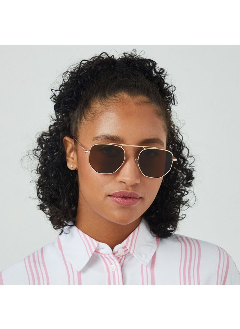 Blackout BlackOut by eyewa THEO Unisex Sunglasses, Gold/Brown  - Image 4