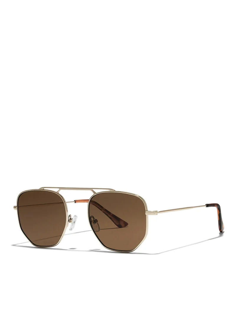 Blackout BlackOut by eyewa THEO Unisex Sunglasses, Gold/Brown