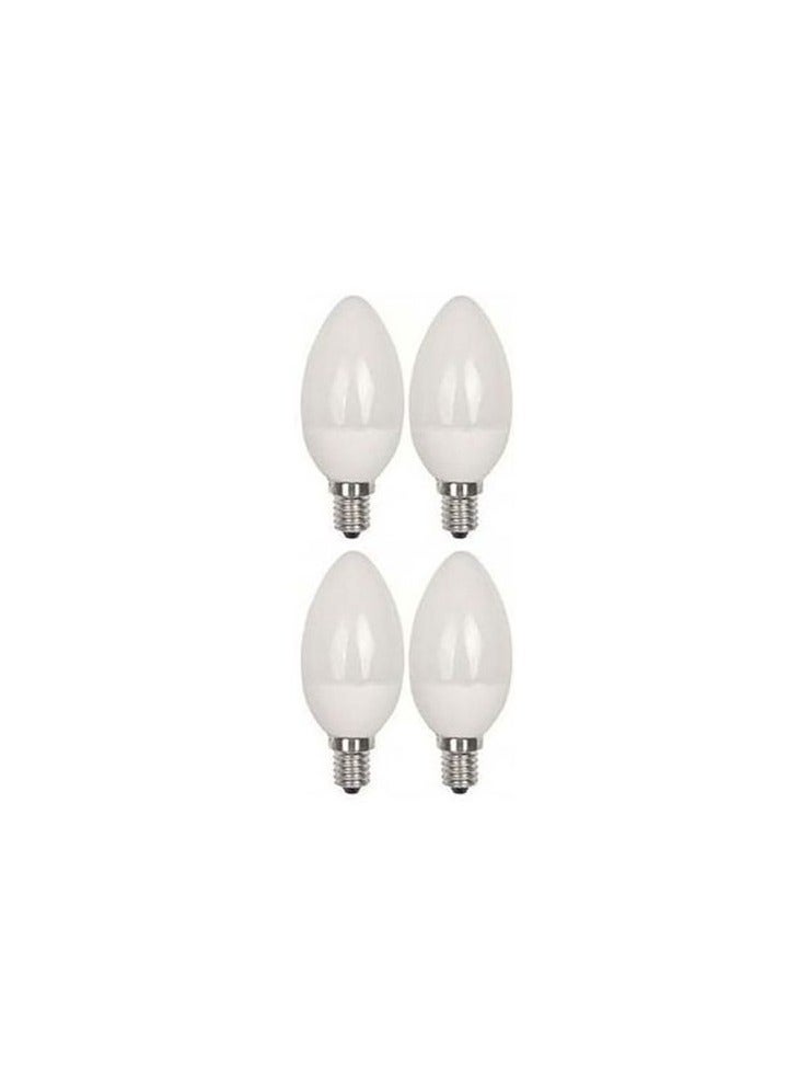 4 chandelier bulbs with white cover - 6 watts - white lighting