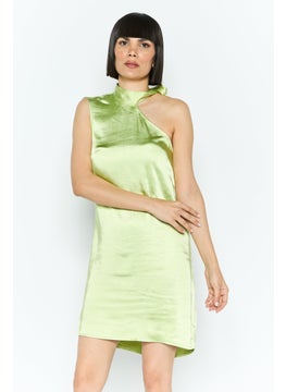 Women Plain Mini Dress, Green