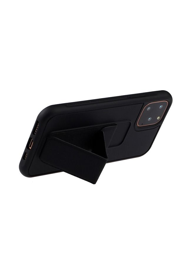 Shockproof PC TPU Protective Back Cover With Wristband Holder For Apple iPhone 12/12 Pro Black - Image 3