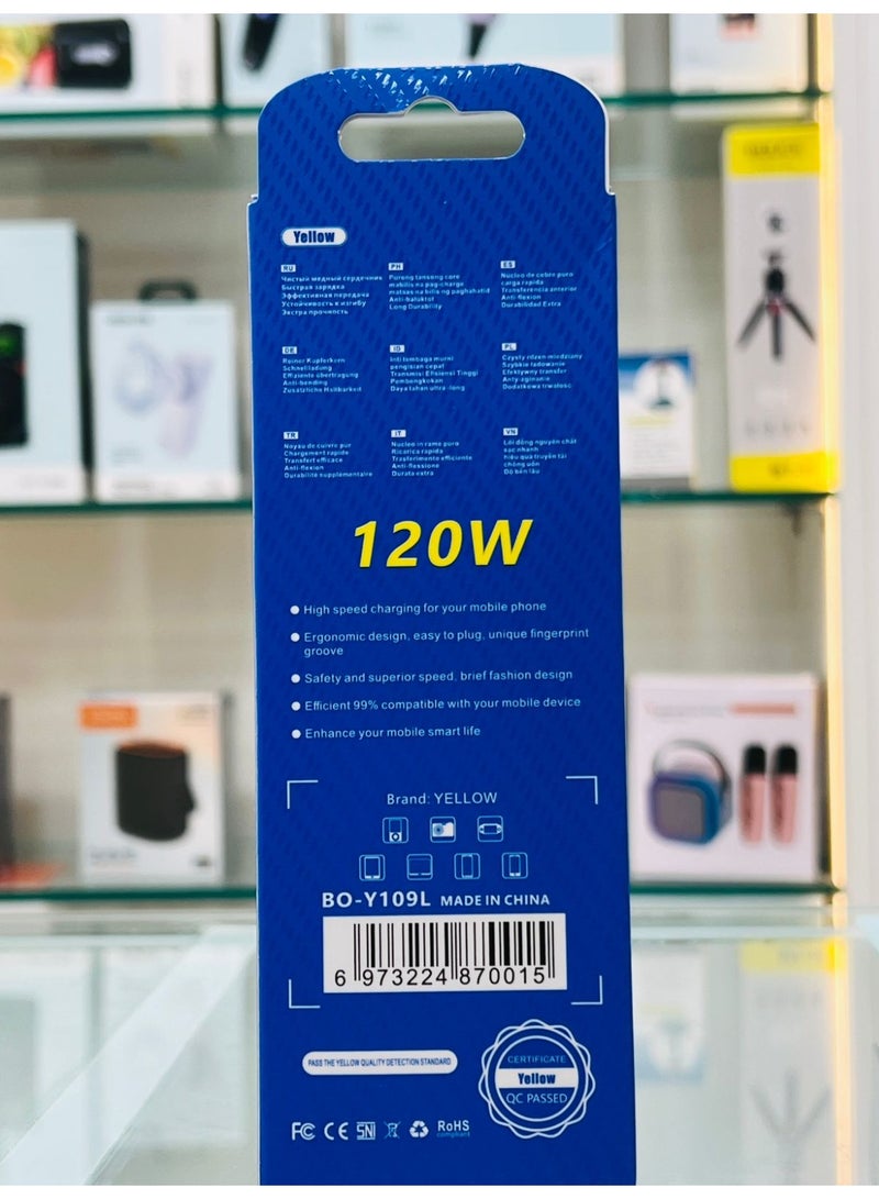 Yellow BO-Y109L Lightning Cable - Image 2