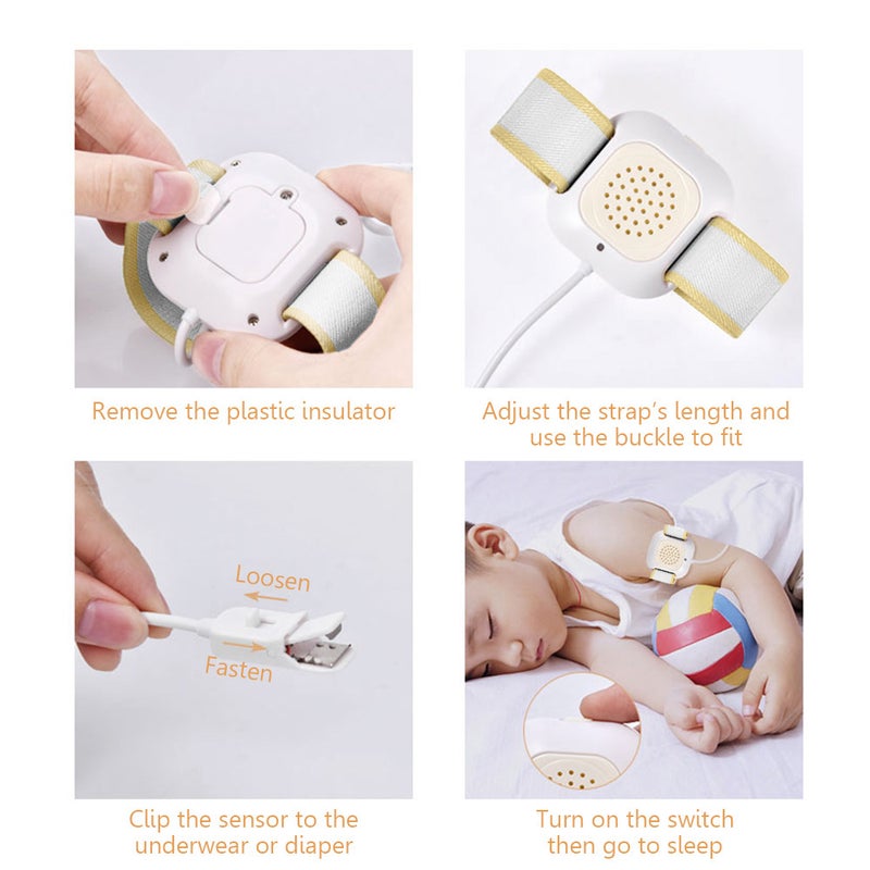 Bedwetting Alarm Enuresis Alarm with Loud Sound Bright Lights and Strong Vibration Child Potty Training - Image 3