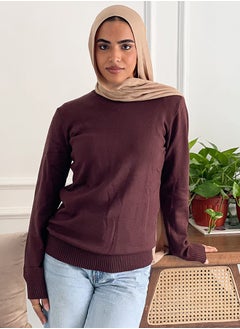 Tie Shop - Warmy Basic Top - Dark Brown For Women