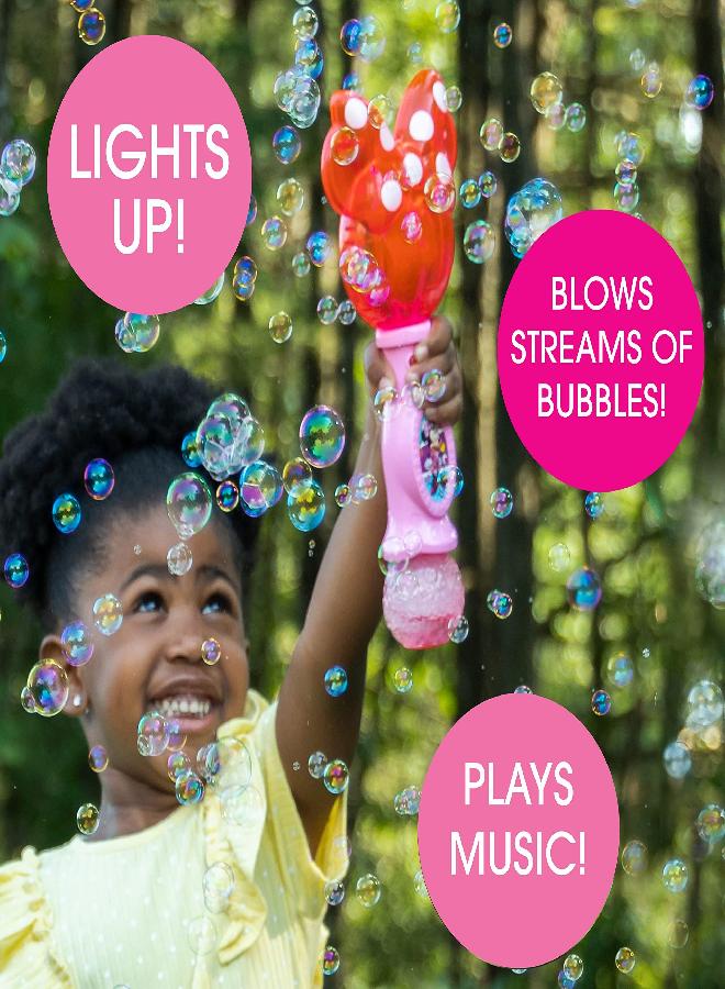 Little Kids Little Kids Disney Minnie Mouse Light and Sound Musical Bubble Wand, Includes Bubble Solution, Multi (2051) - Image 2