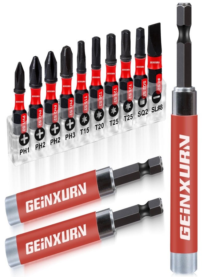 Geinxurn 3PCS Drive Guide with Self Retracting Sleeve(3.5”) and 10Pcs Screwdriver Bit, Magnetic Drill Bit Tip Holder for Prevent Screws Shaking When Driving - Image 1