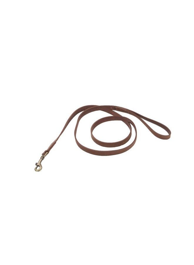 Coastal - Circle T - Rustic Leather Town Dog Leash - Chocolate Brown with Oxidized Plated Brass Hardware - 3/8” x 6' - Image 1