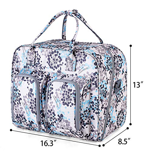 Teamoy Sewing Machine Carrying Case, Sewing Machine Tote with Bottom Wooden Board Pad for Most Standard Sewing Machines and Accessories, Dandelion - Image 5
