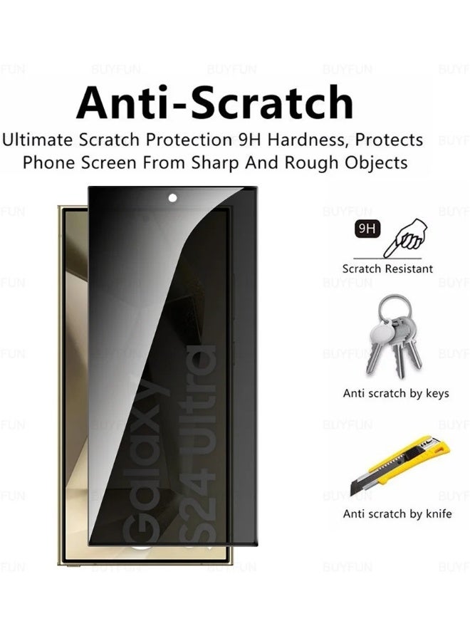DUSALA Samsung Galaxy S24 Ultra Privacy Glass Screen Protector Anti-Spy Tempered Glass Film Scratch Resistant Bubble Free Glass Screen Protector - Image 2