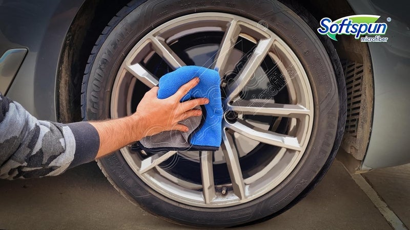SOFTSPUN Microfiber Cloth for Car Coral 400 GSM 40X40cms 4 Pcs Multicolour! Extra Thick Microfiber Cleaning Cloths Perfect for Bike, Auto, Cars Both Interior and Exterior. - Image 4