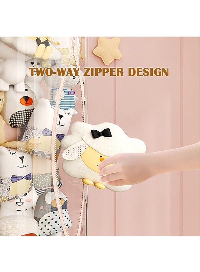 JCB CHIC Toy Storage Tube, Stuffed Animal Storage Tube with Zipper LED Light and Wheels, Vertical Storage Tube for Stuffed Animals, Clear Stuffed Animal Display Tube, Toy Display Bucket with Lid, Toy Tower Storage(175cm) - Image 5