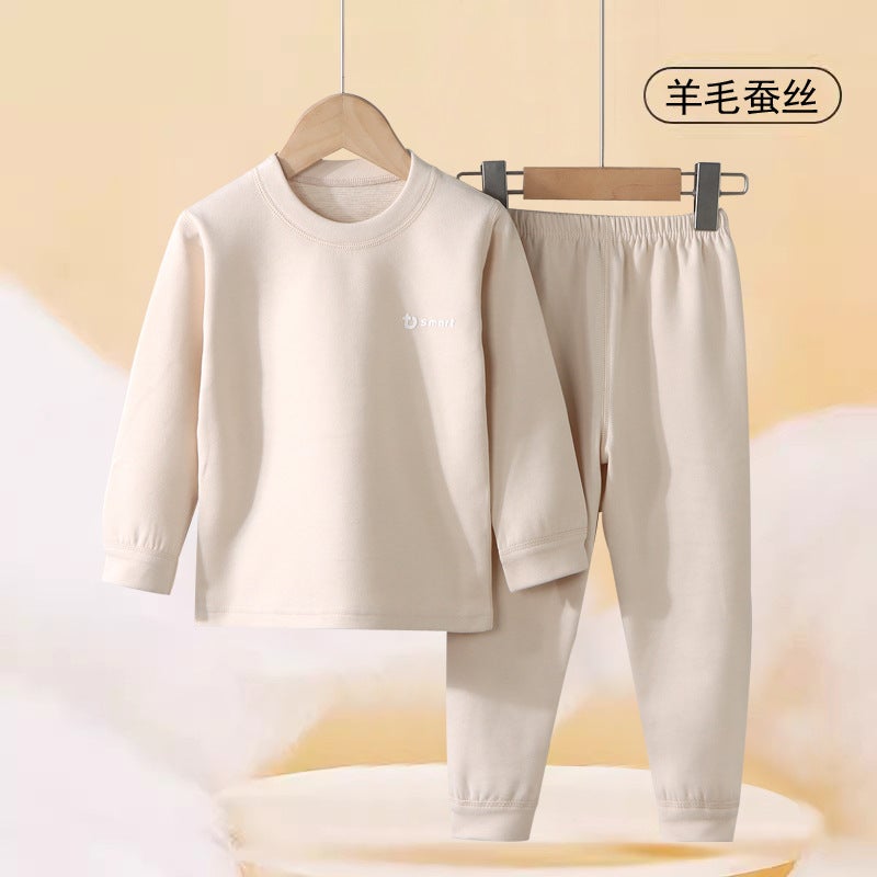 Its Baby Children'S Pajamas Boneless Double-Sided Wool Silk Thickened Autumn Clothes Autumn Pants Thermal Underwear Suit - Image 1