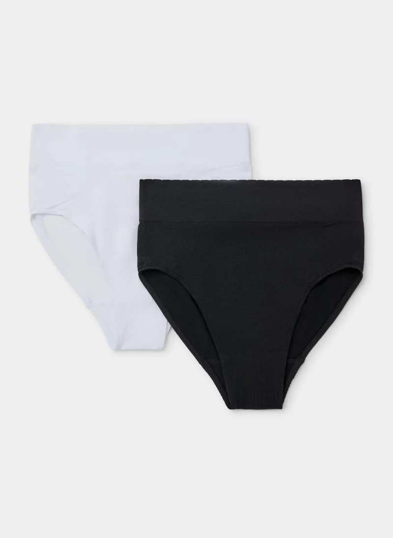 Matalan 2 Pack Seam Free Ribbed Full Knickers