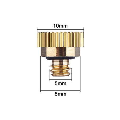 RESNSTAR 20 Pack Brass Misting Nozzles Tees, Brass Spray Nozzles for Greenhouse Landscaping Humidification, Dust Control Mist Nozzle Sprinkler for Outdoor Cooling System 0.012 Orifice (0.3 mm) 10/24 UNC Garden - Image 3