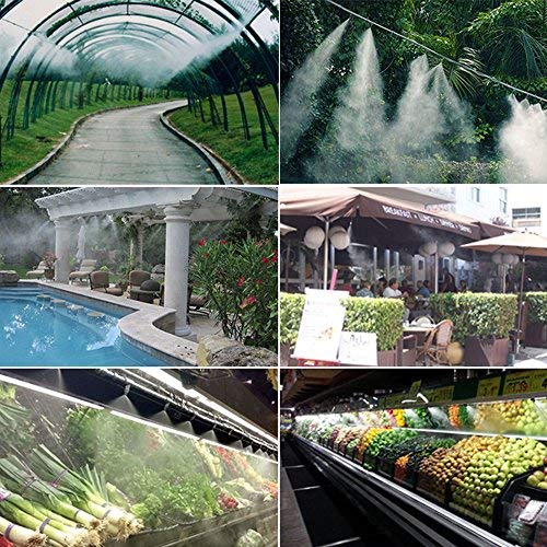 RESNSTAR 20 Pack Brass Misting Nozzles Tees, Brass Spray Nozzles for Greenhouse Landscaping Humidification, Dust Control Mist Nozzle Sprinkler for Outdoor Cooling System 0.012 Orifice (0.3 mm) 10/24 UNC Garden - Image 5