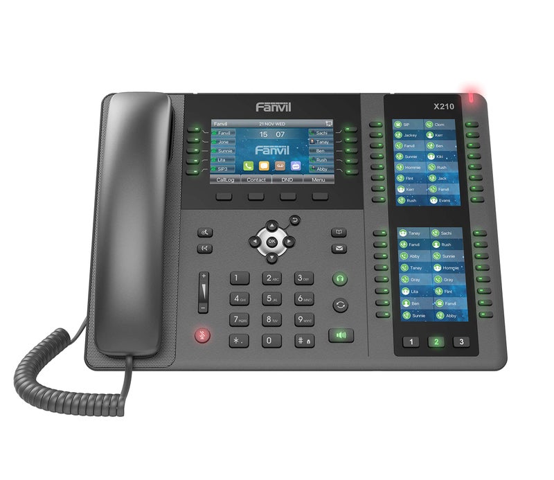 Fanvil X210 Enterprise VoIP Phone, 4.3-Inch Color Display, Two 3.5-Inch Side Color Displays for DSS Keys. 20 SIP Lines, Dual-port Gigabit Ethernet, Power Adapter Not Included - Image 2