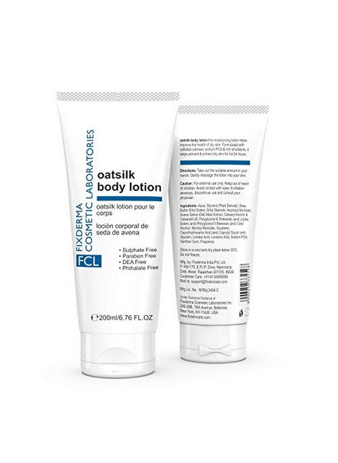 FIXDERMA COSMETIC LABORATORIES - Fcl Oatsilk Body Lotion For Dry & Rough Skin ; Moisturizing Lotion ; Long Lasting Hydration ; Nourishes Skin ; Soothing Lotion ; Reduces Itching ; 200Ml - Image 1